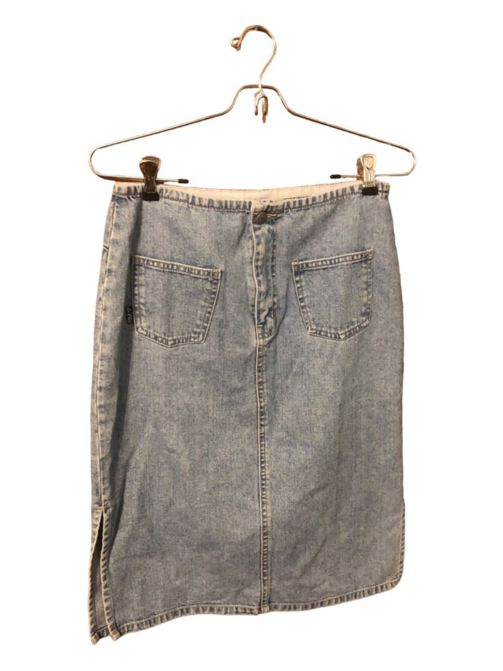 Y2K Cottagecore Light Denim Wash Side Split Double Front Pockets Sz M READ